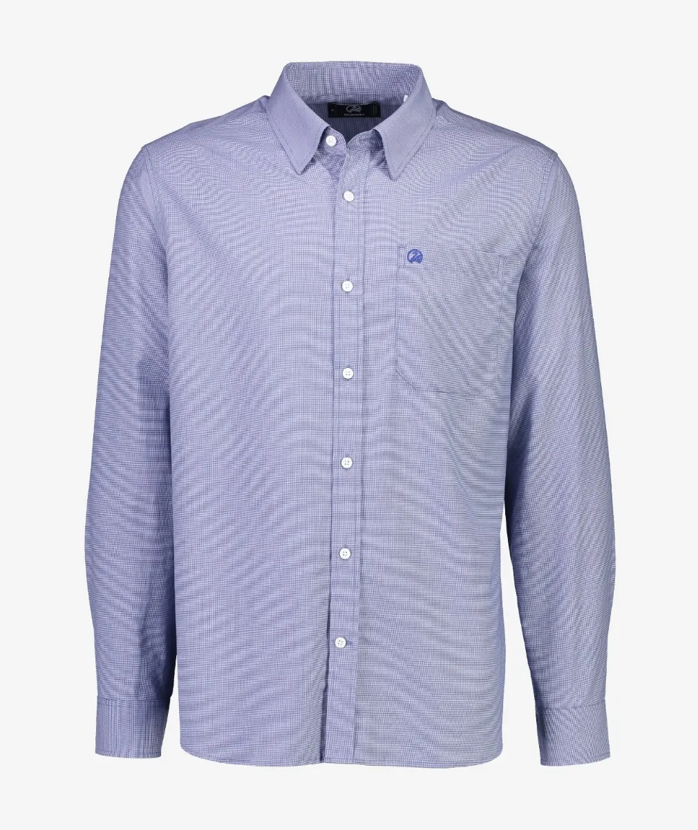Swanndri Men's Barrington L/S Cotton Blue Houndstooth Shirt - Image 7