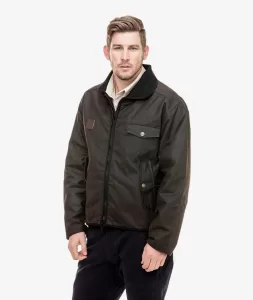 Swanndri Men’s Waimak Oilskin Jacket Brown with Wool Lining