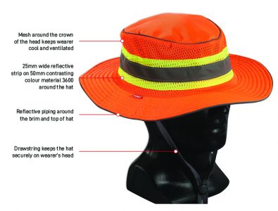 Esko Hi-Vis Hat Full Brim Safari Style