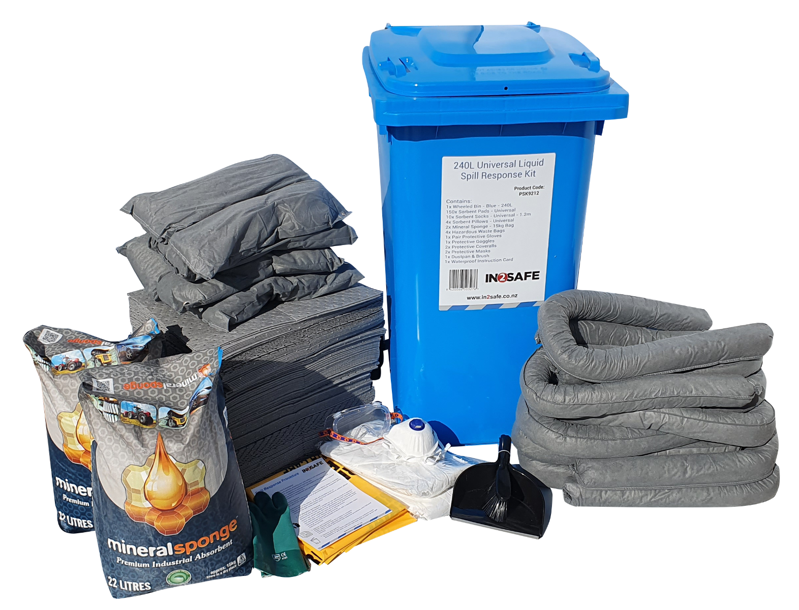 IN2SAFE Universal Spill Kit - 240L Mobile (Wheelie Bin)