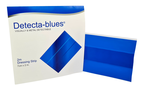 Blue Dressing Strip Metal Detectable 2mtr
