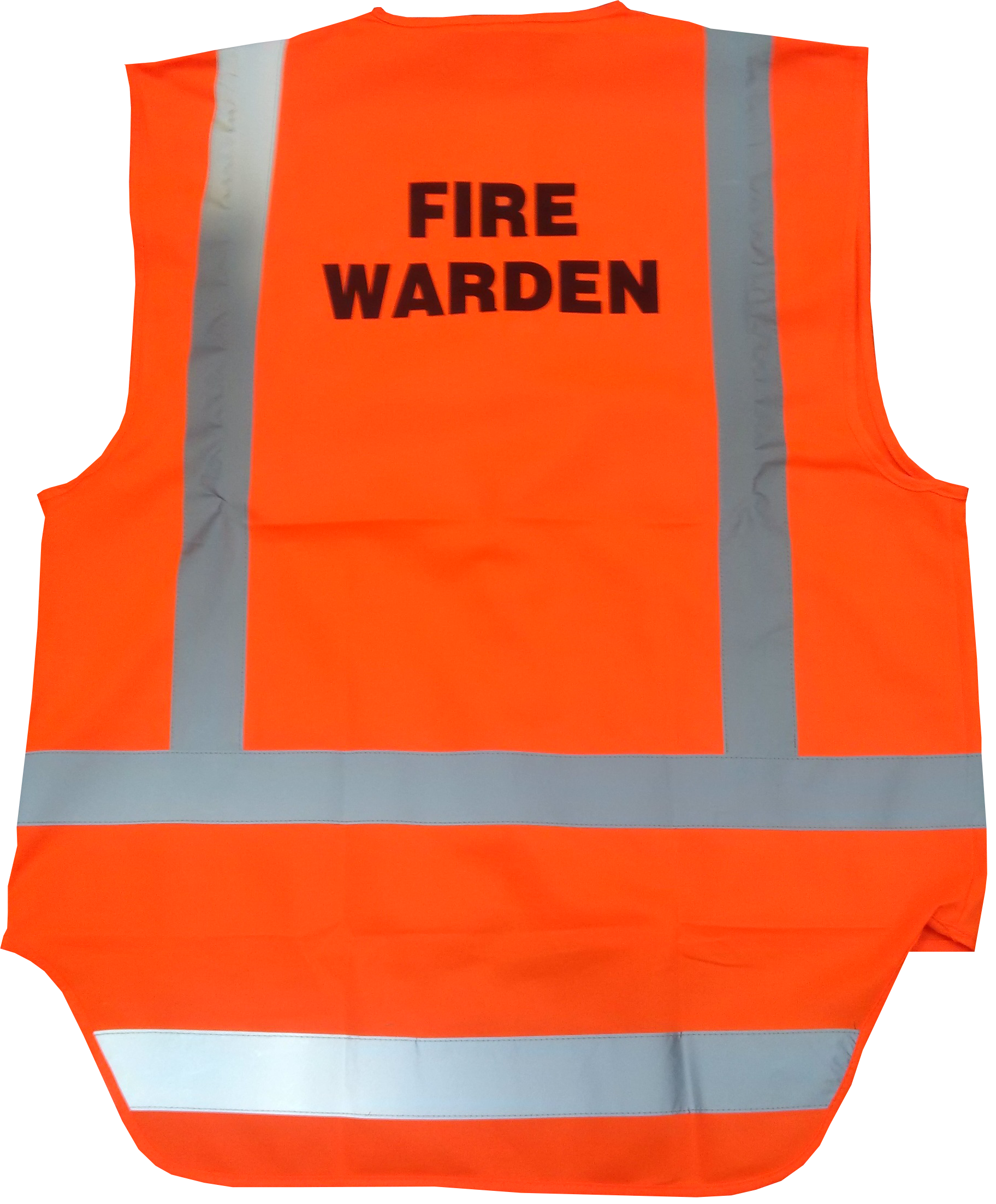 Caution Fire Warden Safety Vest - Fluro Yellow or Fluro Orange - Image 3