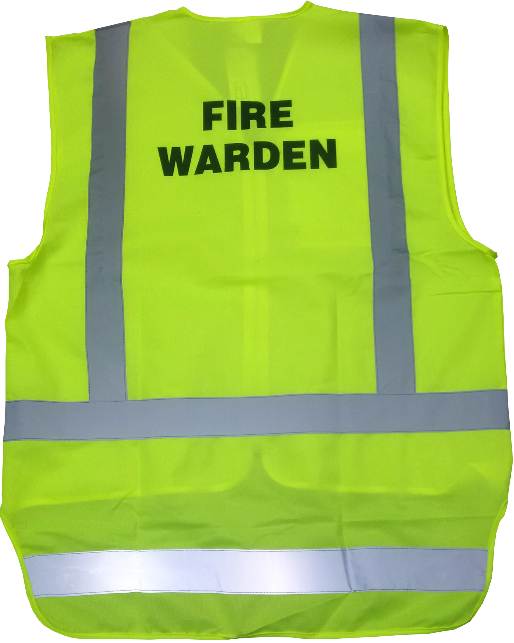 Caution Fire Warden Safety Vest - Fluro Yellow or Fluro Orange - Image 2