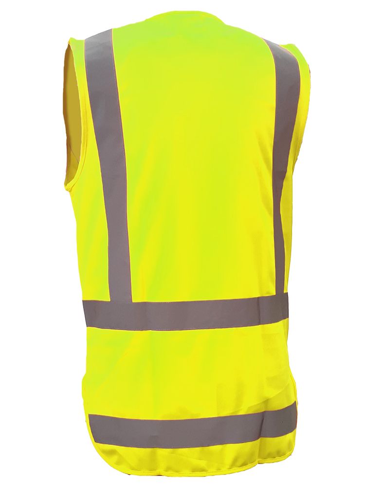 Caution Day/Night Fluro Yellow Safety Vest - Image 2