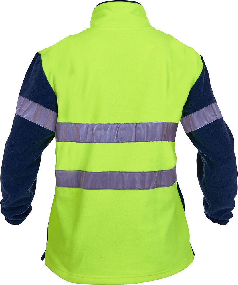 Caution Polar Fleece Day Night 1/2 Zip 380gsm Yellow/Navy - Image 2