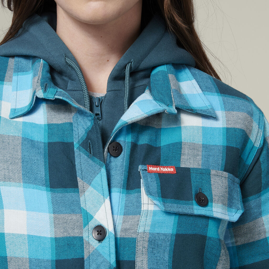 Hard Yakka Quilted Women's Shacket Aqua - Image 2