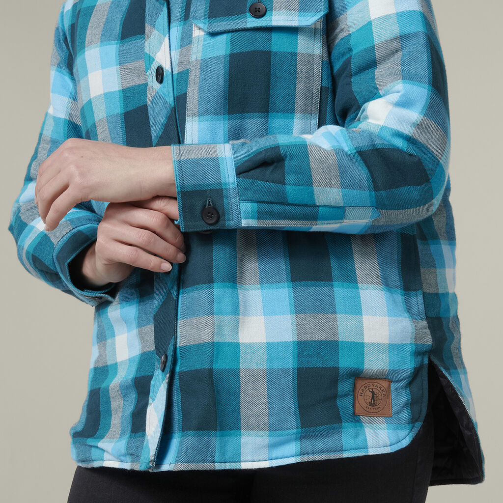 Hard Yakka Quilted Women's Shacket Aqua - Image 4