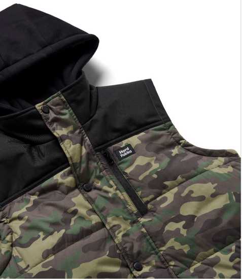 Hard Yakka 3056 Camo Puffer Hooded Vest - Image 2